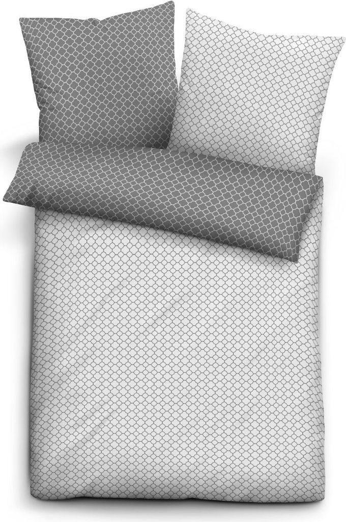 biberna 0636045 Mako-Satin Bettwäsche GRAFIK - MIX & MATCH color: sturmgrau, size: 1x 155x220 cm
