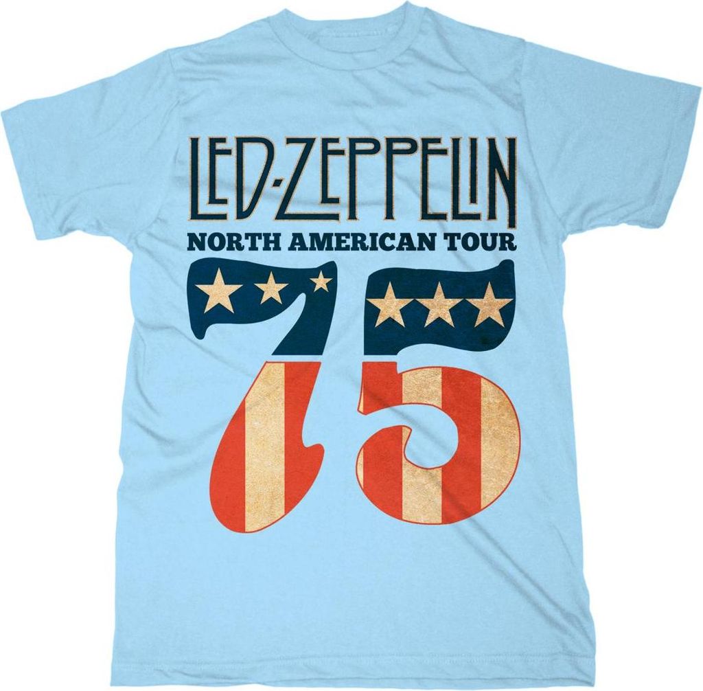Led Zeppelin - "1975 North American Tour" T-Shirt für Herren/Damen Uni HE1795 (XL) (Blau)