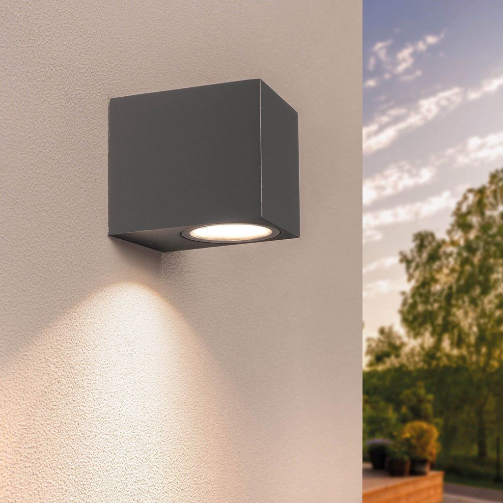 Ledvion Wandleuchte IP54 3W Warmweiß GU10 dimmbar Cube Produktbild 