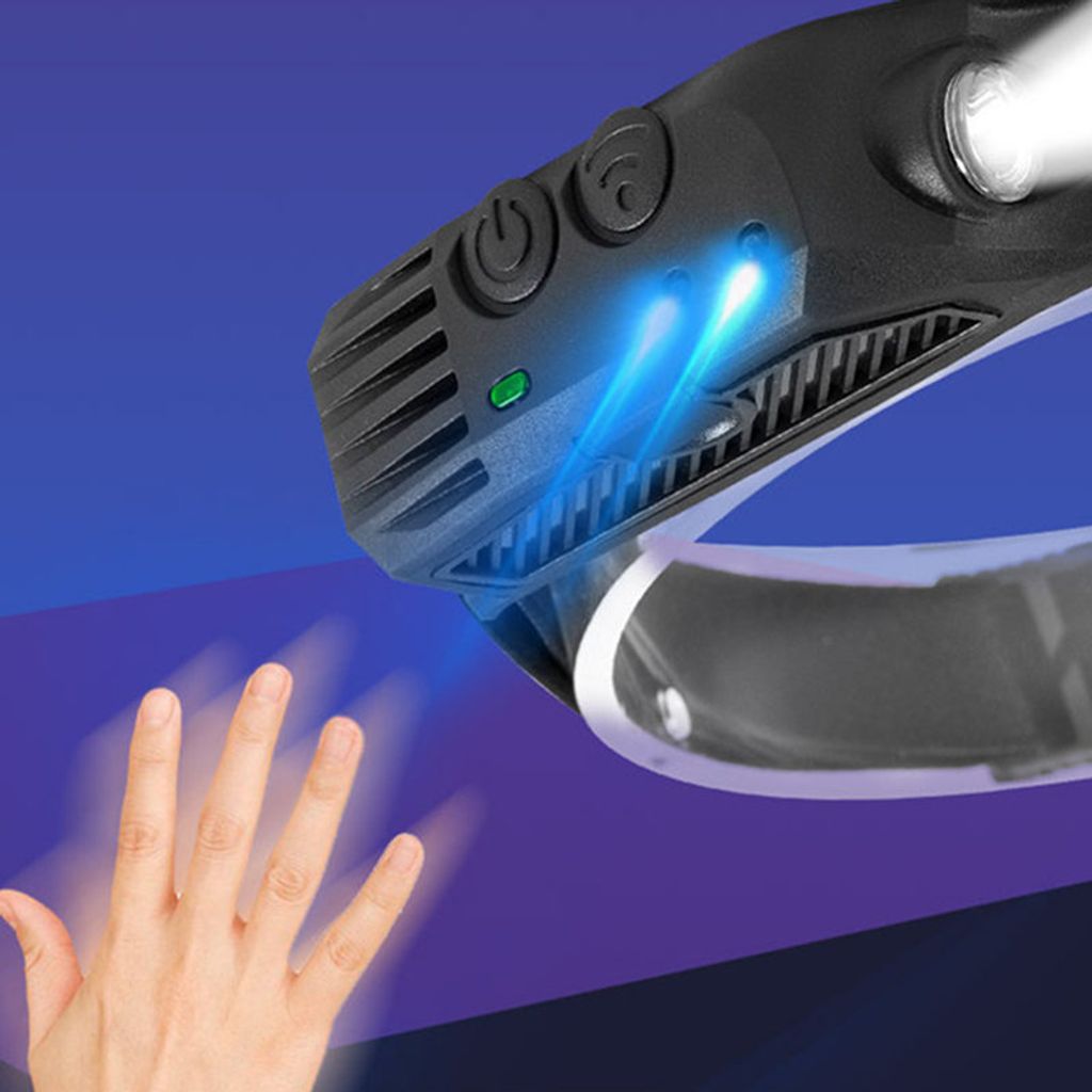 LED Stirnlampe, Sensorscheinwerfer COB USB wiederaufladbar Produktbild 5