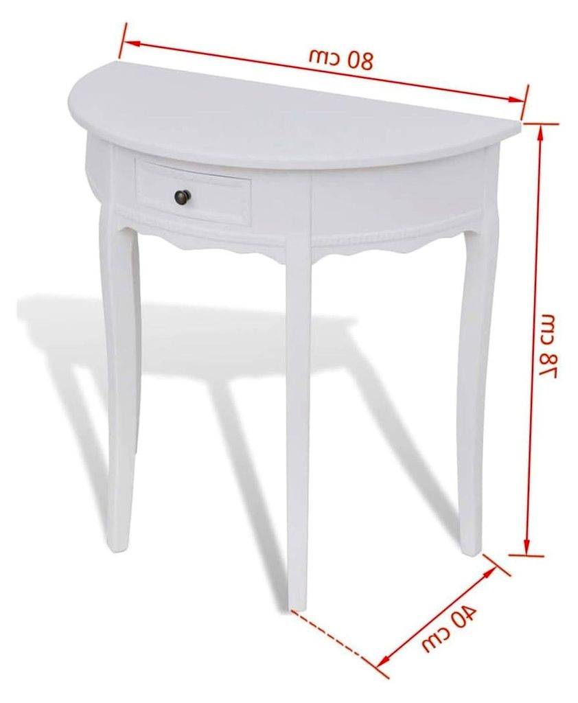 Konsolentisch Weiß MDF Kiefernholz 80x40x78cm Wohnzimmer Esszimmer Flur