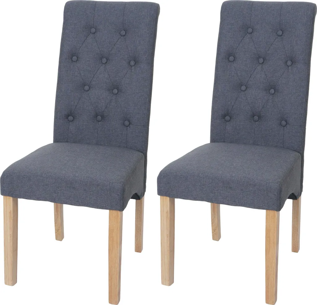 Set 2 Sedie da Pranzo HWC-O65e Grigio Scuro Chesterfield | Offerta Online