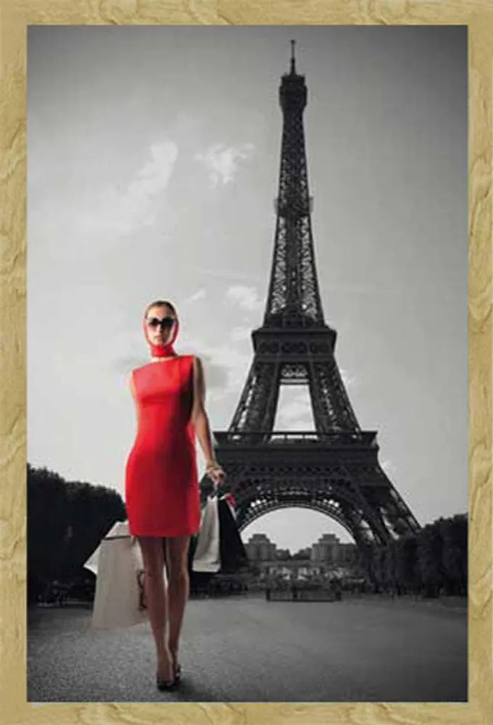 Cadre Photo Shinsuke Maxi Hêtre et Poster Paris Colourlight Red Dress