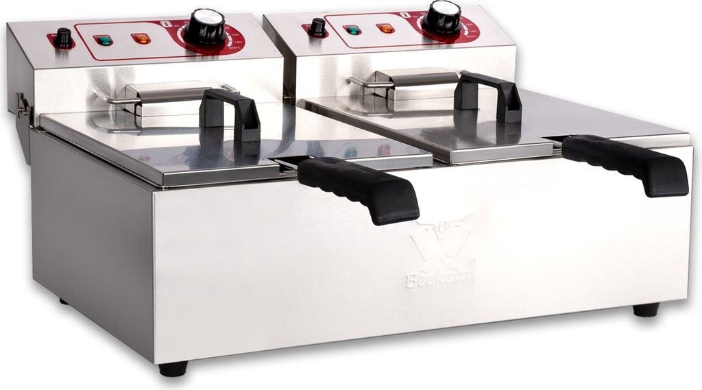 Beeketal Gastronomie Friteuse Fritteuse 230V, Fritteuse BTF/BWF:BTF20a - 9 + 9 L ohne Ablaufhahn