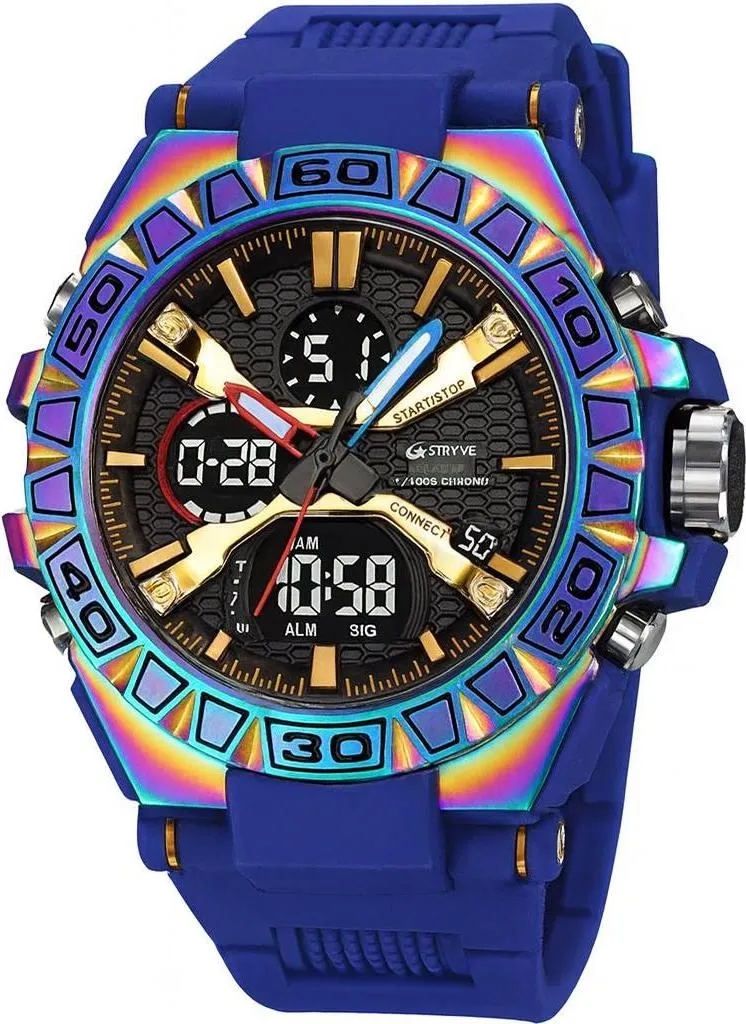Montre de Sport Numérique Bleue pour Homme STRYVE SY-38681 Multicolore
