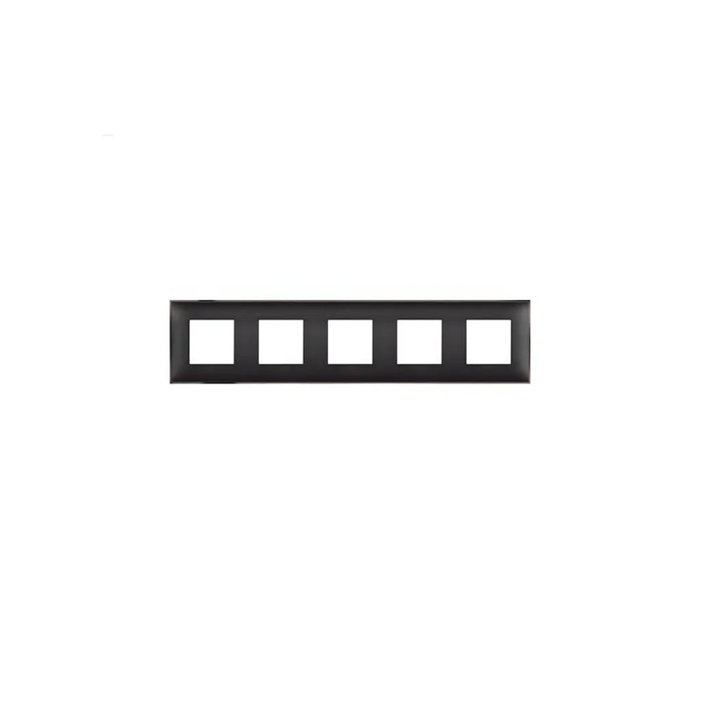 Plaque de Finition 5 Postes Classia Legrand Noir et Nickel pour Interrupteur