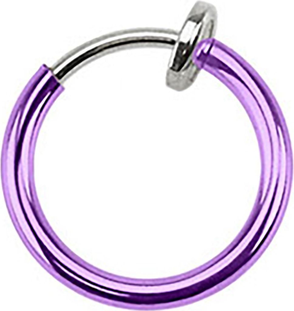 Nasenring Fake Nasenpiercing Septum Clicker Piercing Helix Titan plattiert lila
