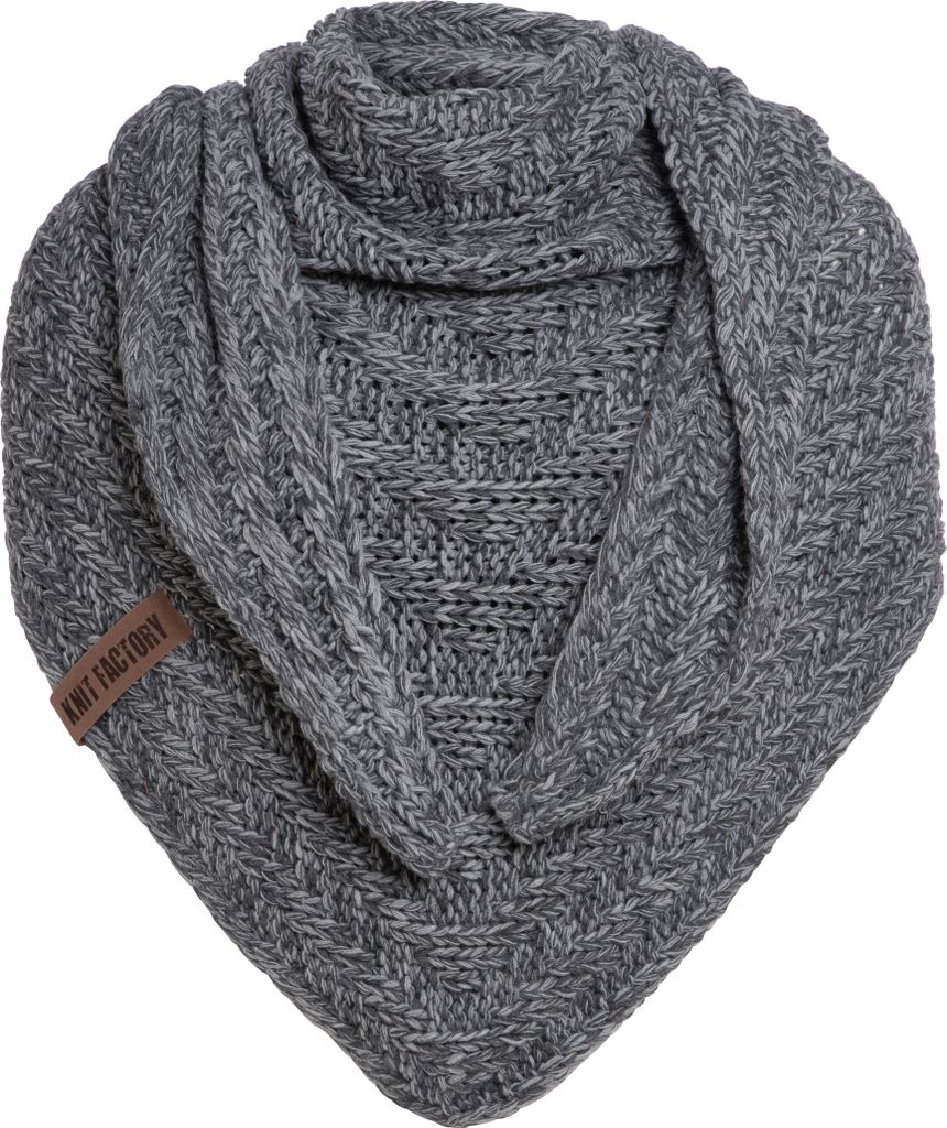 Knit Factory Sally Dreiecksschal - Anthrazit/Grau - 220x85 cm