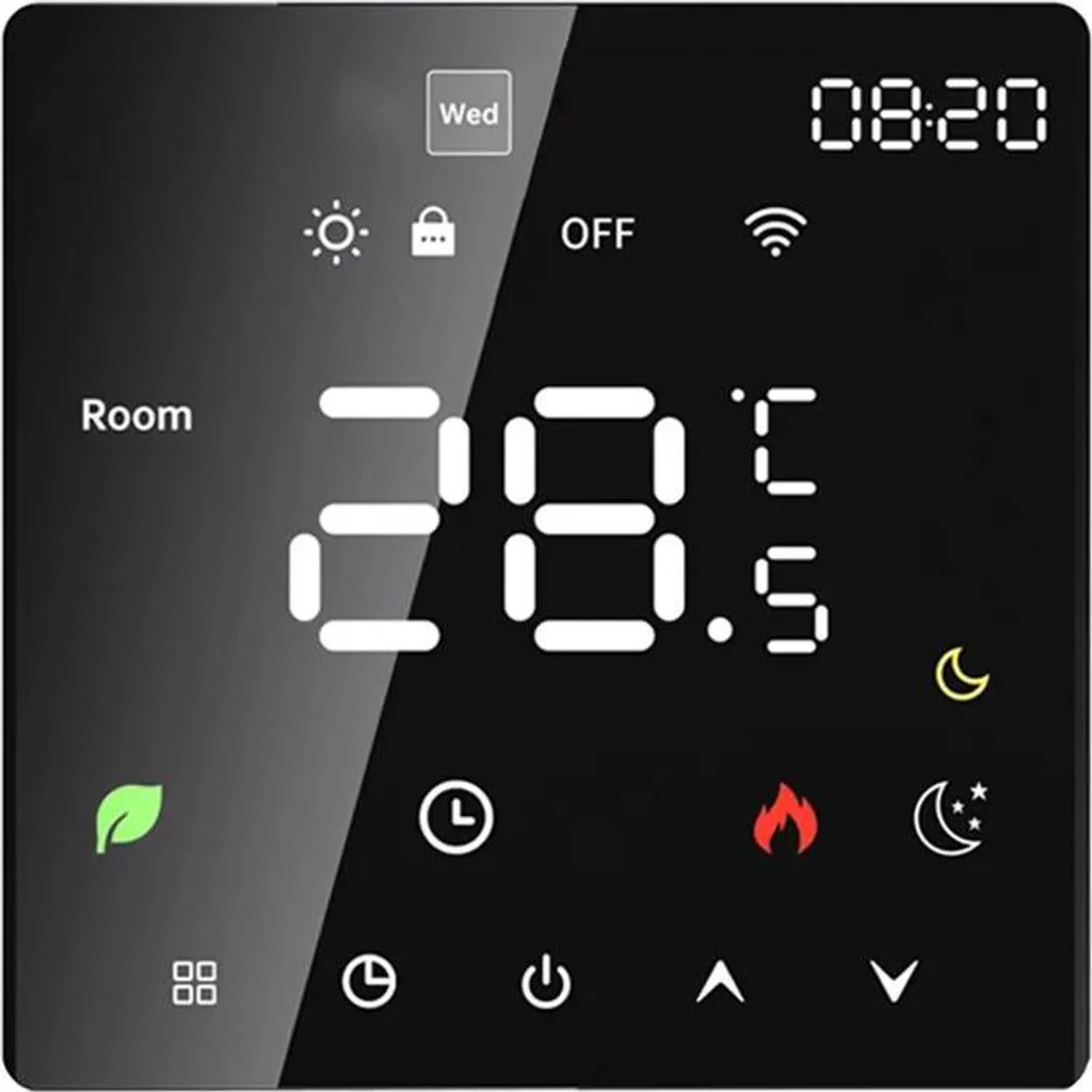 Thermostat connecté WLAN MH1822D fini les gaspillages d'énergie en Noir