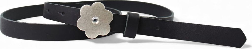 FRONHOFER süßer Kindergürtel mit silberner Straß Blumenschnalle, plastikfrei, 2cm