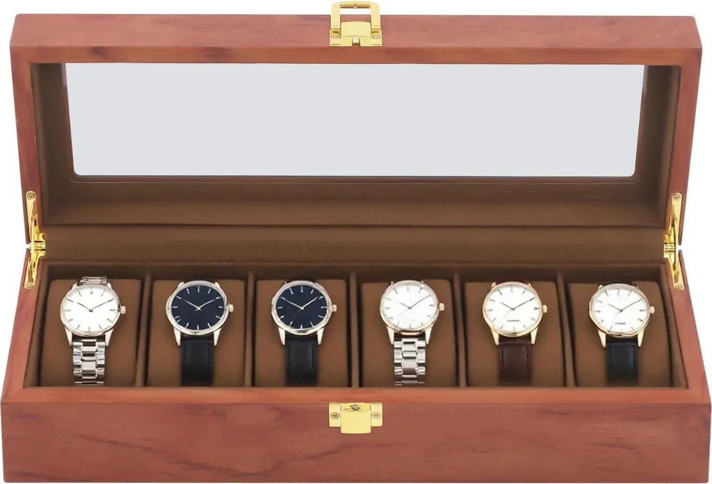 Organizer Orologi Moderno Bianco 6 Slot | Vetrina in Vetro e MDF