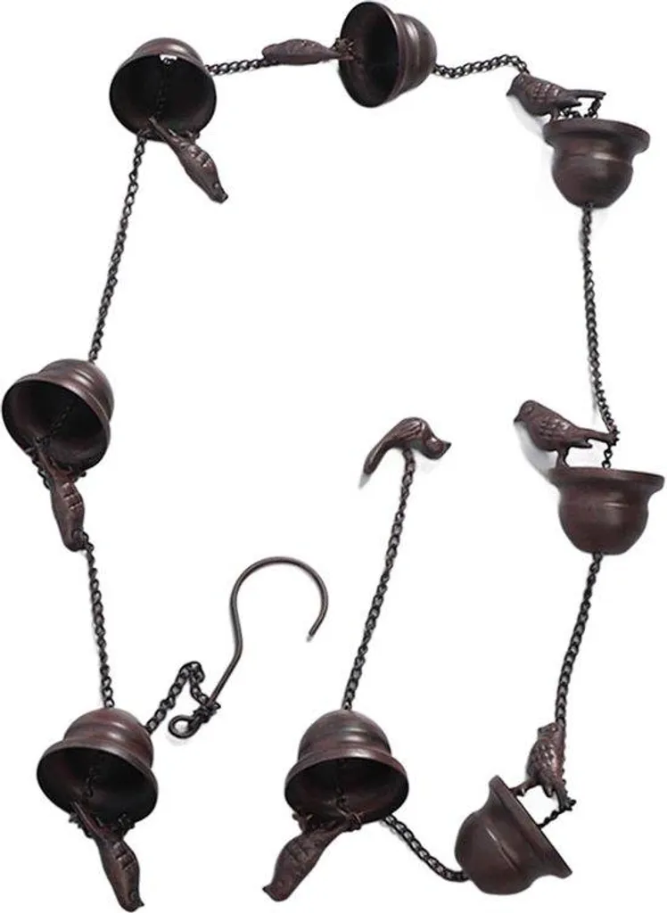 Chaîne de pluie en fer forgé pour gouttière - Modèle Jardin Zen 2m50