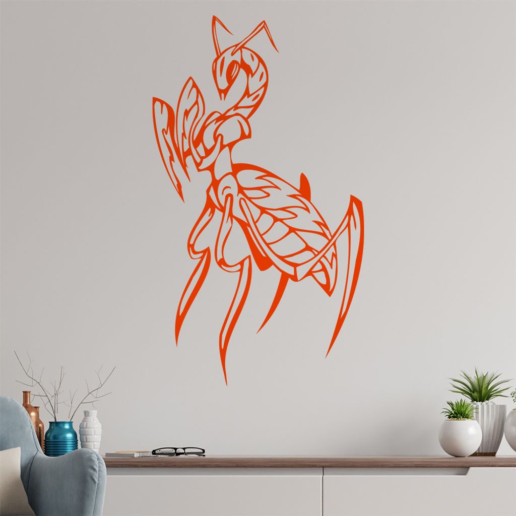 Gottesanbeterin Wandtattoo in 6 Größen - Wandaufkleber Wall Sticker - Dekoration, Küche, Wohnzimmer, Schlafzimmer, Badezimmer