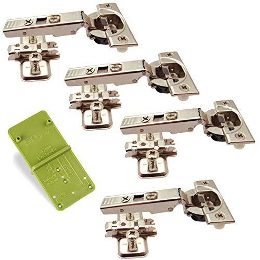 Blum Blumotion Topfband CLIP top 71B3580 Eckanschlag 110° – Schließautomatik und Dämpfer, EasyGreen Schablone (4 Stück)