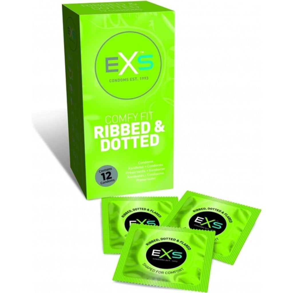 EXS Komfort Fit Gerippte & Gepunktete Kondome - 12er Pack Produktbild 
