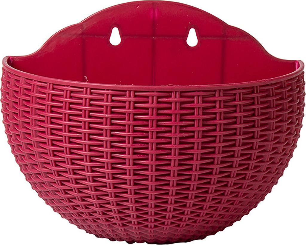Blumentopf exquisiter wandmontierter Wand-Hängekorb aus Kunststoff für den Garten-Weinrot
