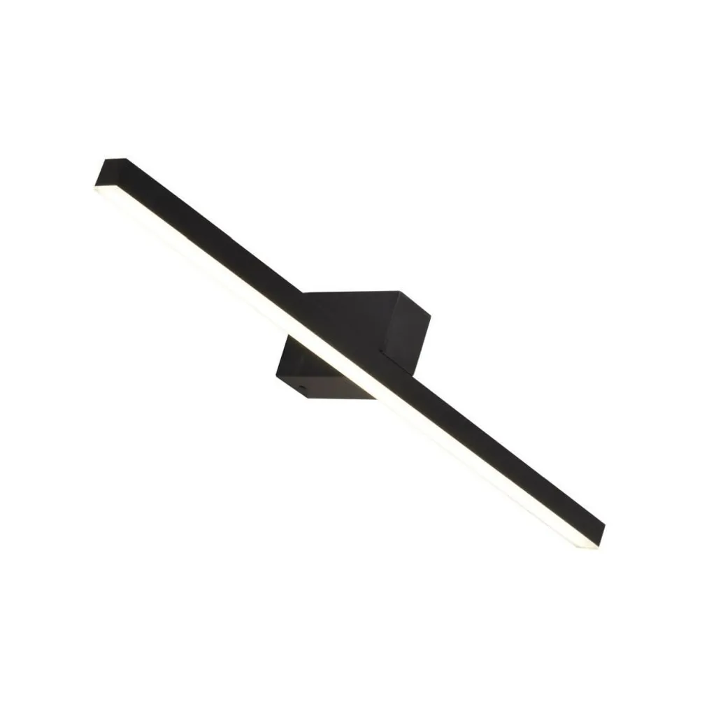 Applique LED noire Nevada 2450 lumens métal IP44 blanc neutre 60 cm
