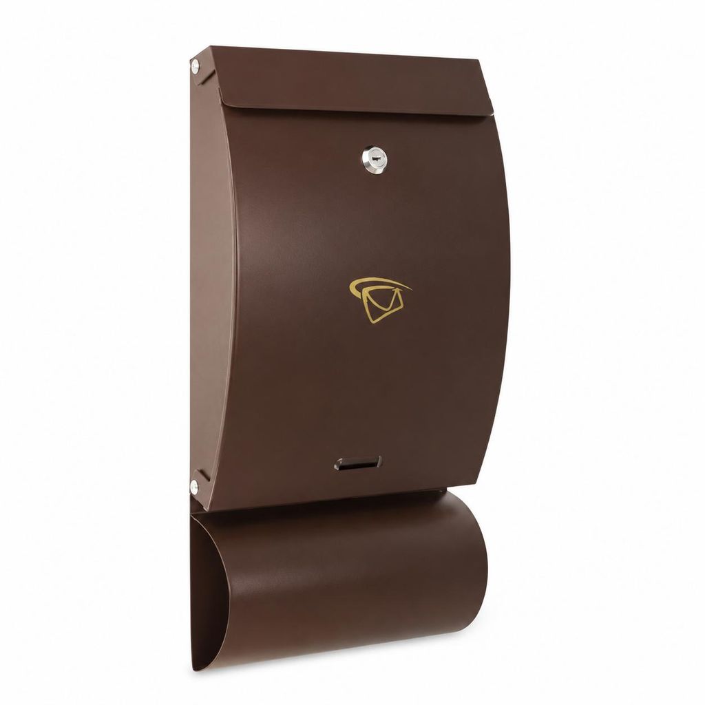Briefkasten FEINZ 46 X 25 cm Braun Wetterfest Abschließbar Produktbild  KI-generiertes Bild