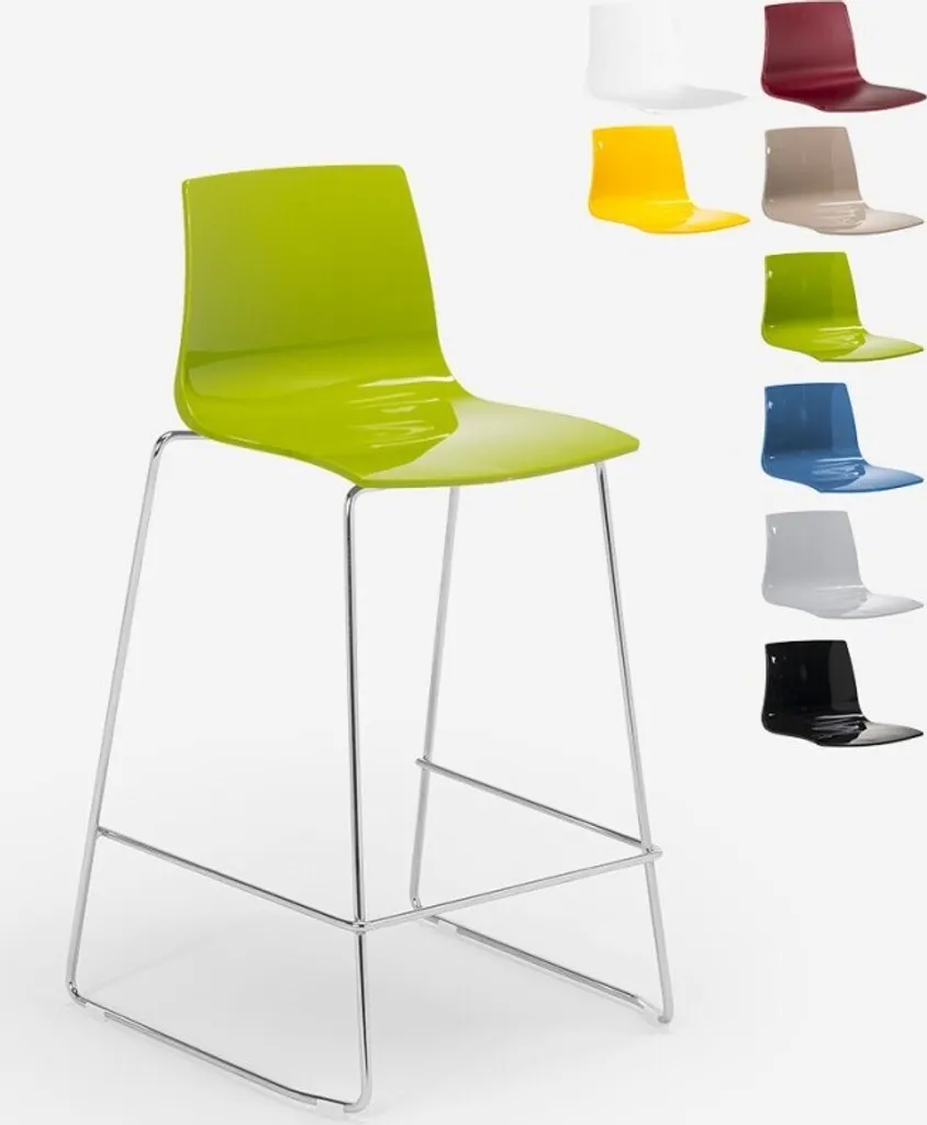 Tabouret de Bar 64 cm Empilable et Résistant - Grand Soleil Vert Anis Lux