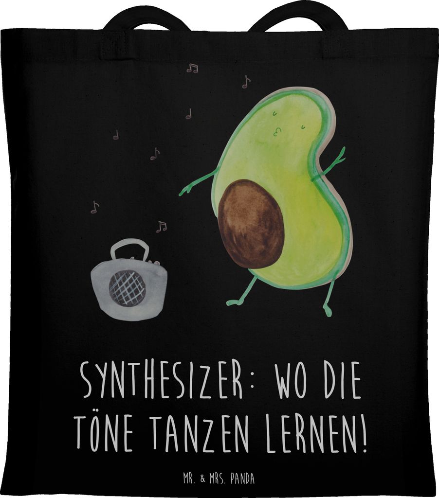 Mr. & Mrs. Panda Einkaufstasche Synthesizer Tanz - Schwarz - Geschenk, Tasche, Instrument, Tanzen, Uni, Lernen, Klänge, Schultasche, Tragetasche, ...