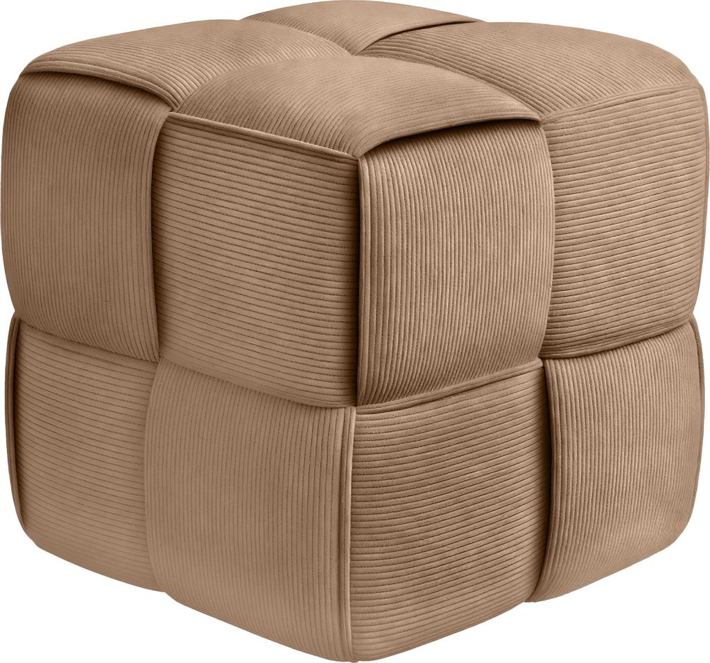 CLP Sitzhocker Forinta, hochwertiger Cordstoff, moderner Stil, bequem und elegant taupe