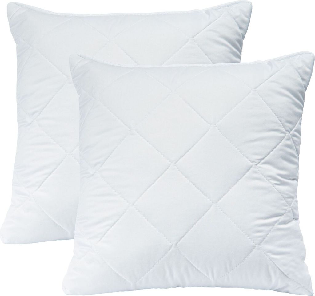 2er Set Kopfkissen Dekokissen Schlafkissen Sofakissen Bettkissen Antiallergisch Formbeständig Kuschelig Mikrofaser Weiß 45 x 45 cm