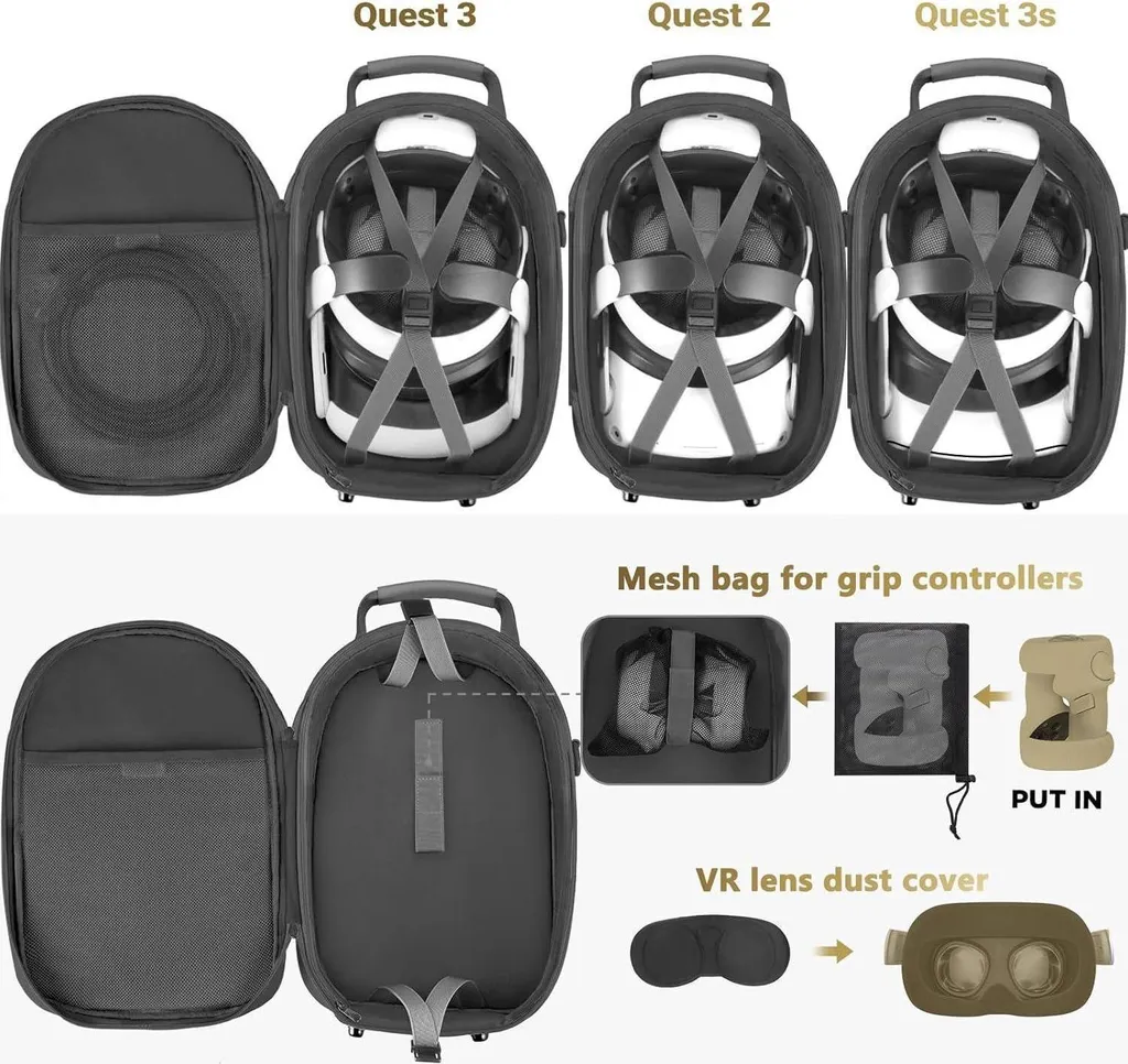 Mallette de protection Quest 2 avec sangle Elite - Étui rigide VR