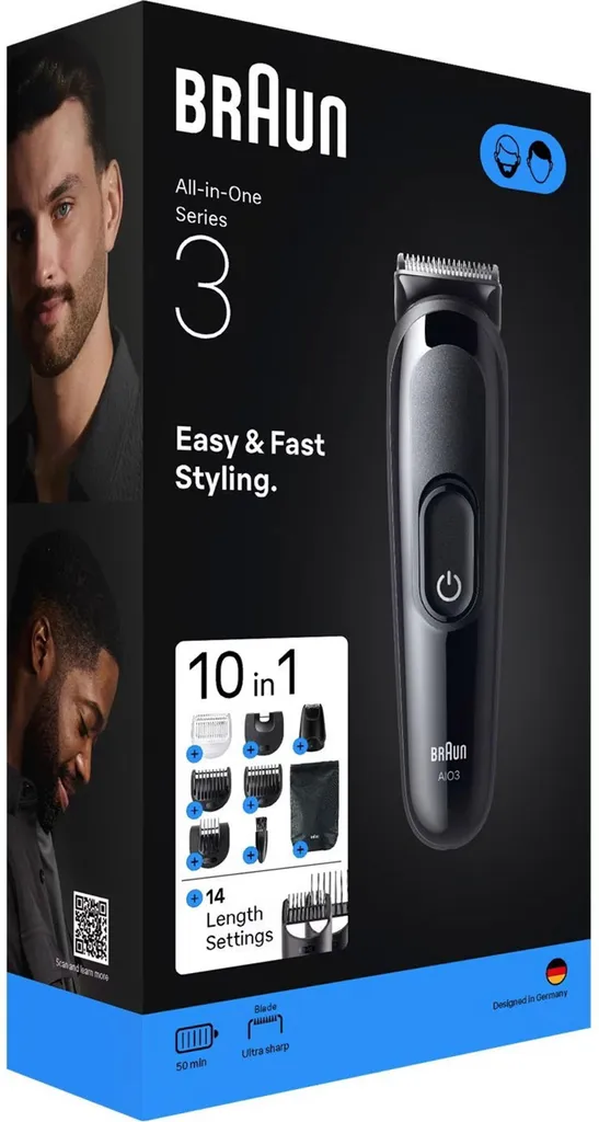 Tondeuse multifonction Braun AIO3560 pour visage cheveux et corps - 5