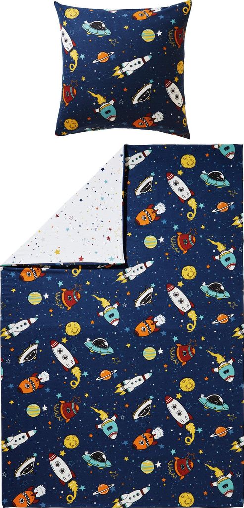 Erwin Müller Kinder-Wendebettwäsche bunt 1x 135x200 cm + 1x 80x80 cm