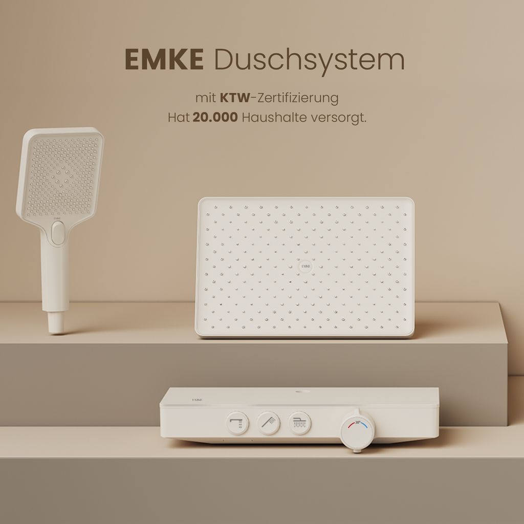 EMKE Duschsystem mit Thermostat 38℃ Glasablage Handbrause 3 Produktbild 6