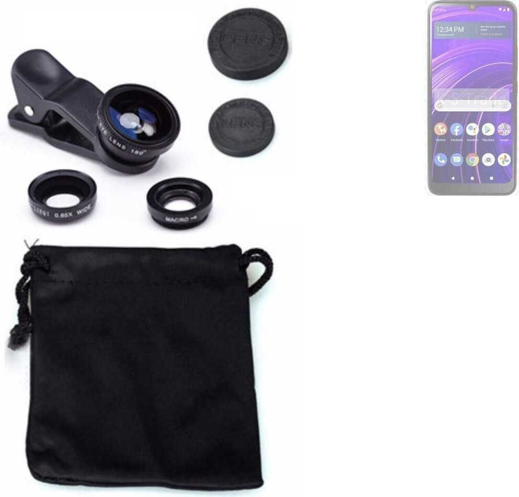 K-S-Trade Smartphone Kamera Linsen Set Kompatibel mit BLU View Speed 5G 3in1 Clip-On Kamera Adapter Macro Weitwinkel FishEye Fischauge Objektiv Linse