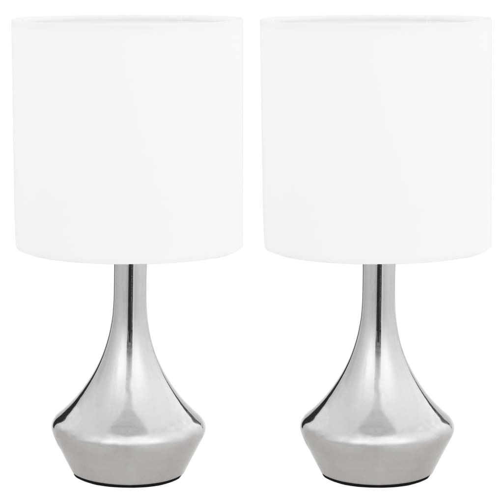 Two identical table lamps are shown side-by-side against a white background.