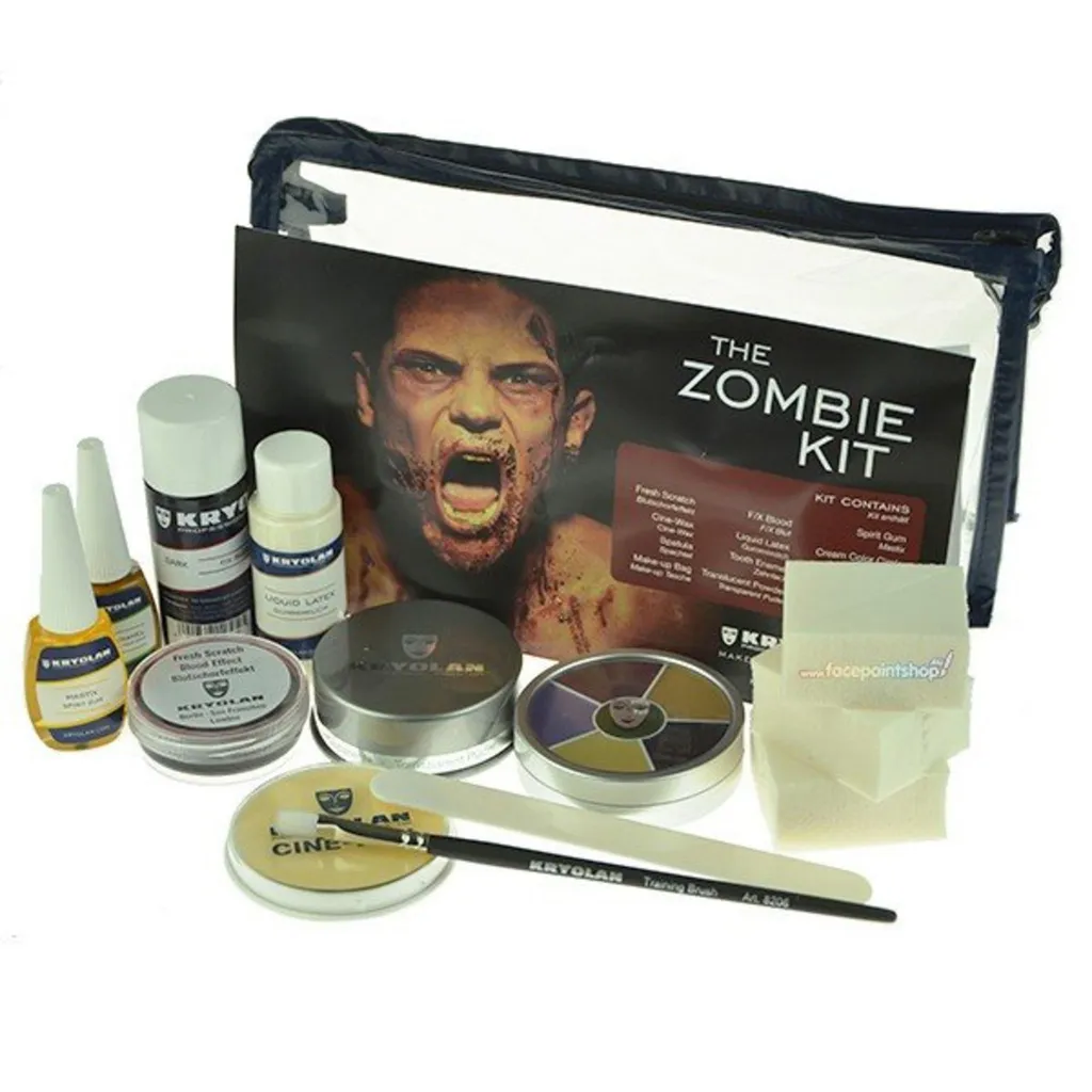 Kit zombie Kryolan avec latex et faux sang pour effets de peau réalistes