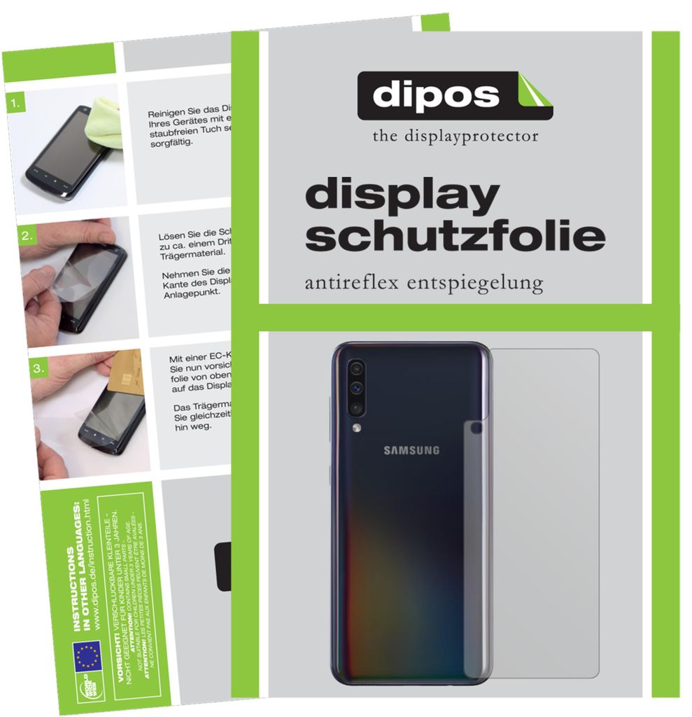 6x Schutzfolie für Samsung Galaxy A40 Rückseite matt Produktbild 