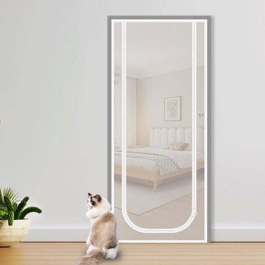 Katzenklappe 80x210 cm, weiß, mückenabweisend, sicher
