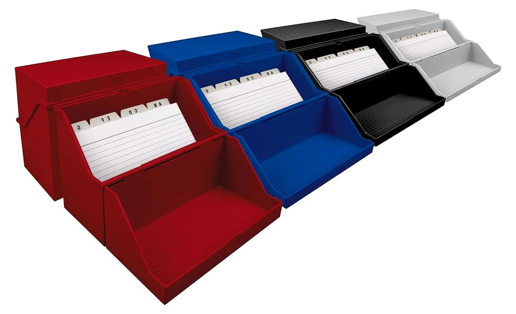 Karteikartenbox DIN A6 quer, Kleinkartei rot für ca. 400 Karten
