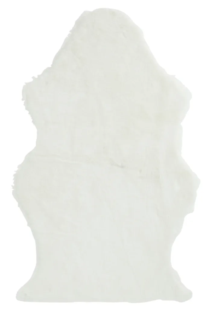Tapis de sol blanc J-Line en fourrure artificielle - Doux et lavable