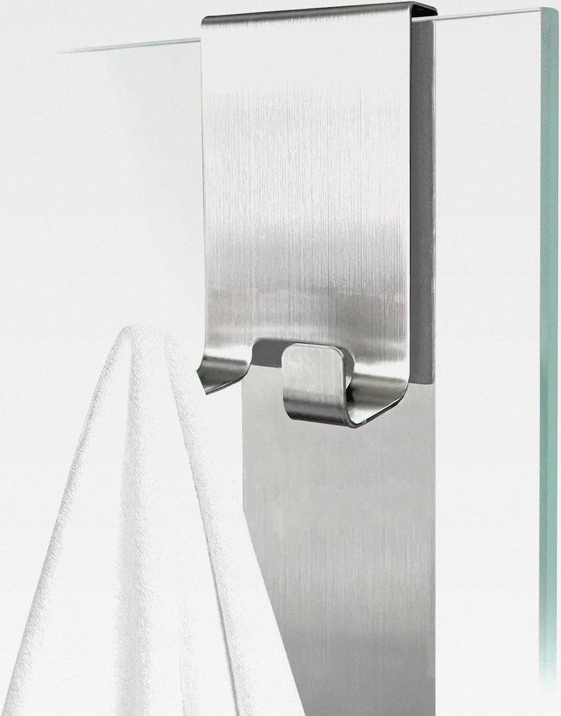 Duschablage zum Hängen, Edelstahl Duschregal Duschkorb ohne Bohren an der Duschkabine, Shower Basket mit Duschhaken für Glaswand (Silber -Einzeln...