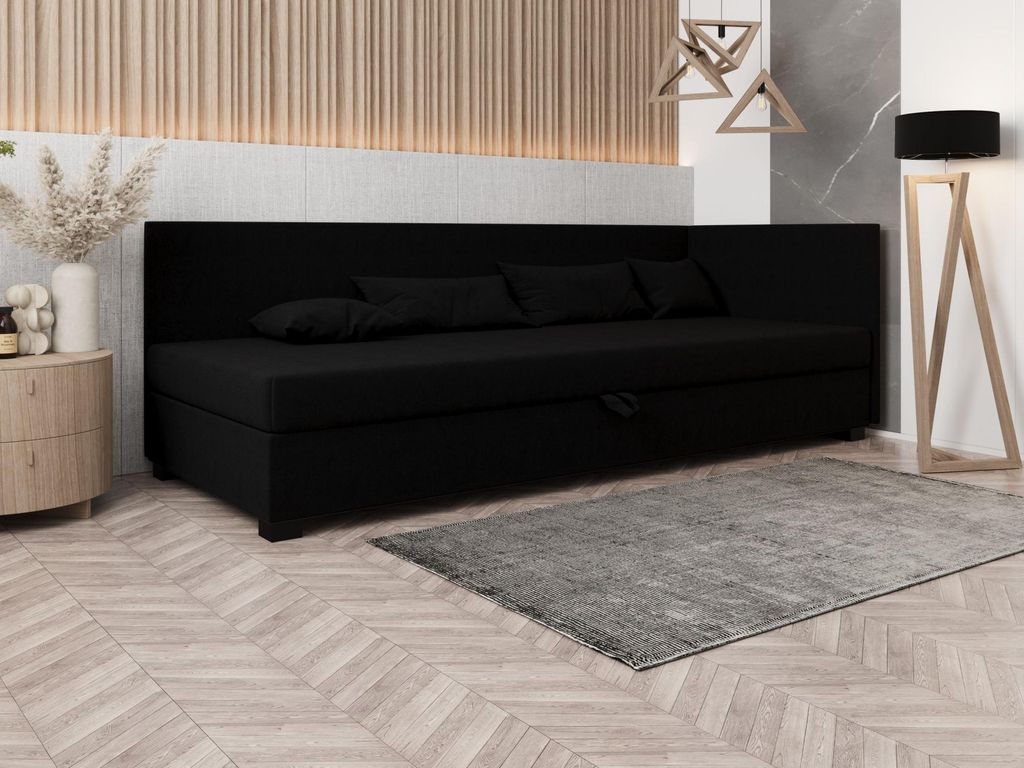 Polsterbett 120x195 HEIDI PLUS 2 - schwarz