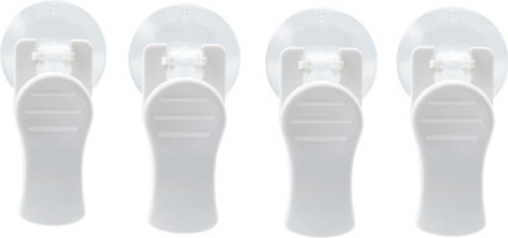INF Kleiderbügel mit Saugnapf-Clips, 4er-Pack Weiß Produktbild 