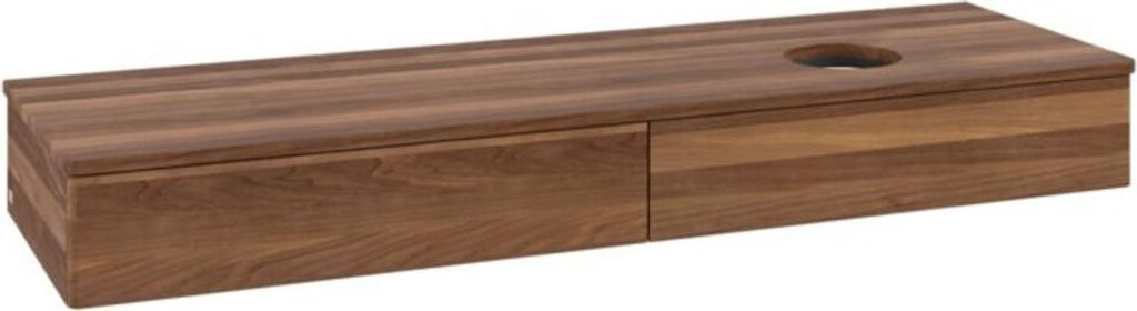 V&B Waschtischunterschrank ohne Frontstruktur -Beleuchtung Antao 160x50cm, WBP-farbe w. wal, warm walnut