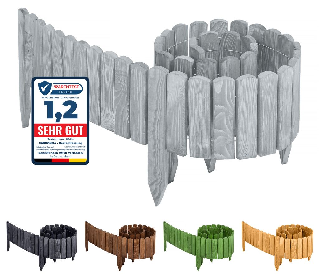 Garronda Beeteinfassung Holz Rollzaun Gartenzaun Produktbild 