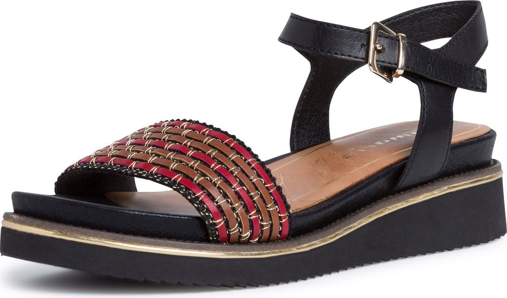 Tamaris Damen Komfort Sandalen Sandaletten 1-28202-24 Schwarz