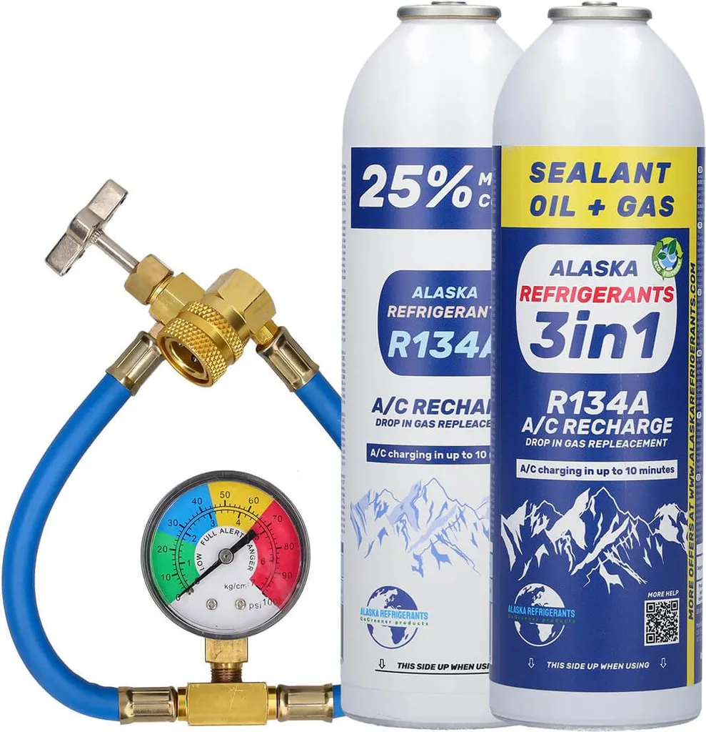 Réparer Fuite et Recharger Clim R134a : Kit Alaska Gaz et Huile PAG
