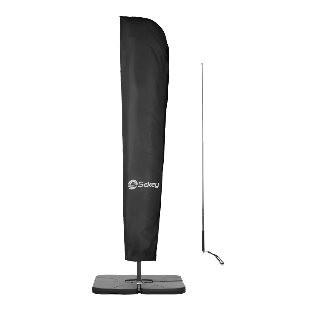 Copertura protettiva per ombrellone Sekey Copertura impermeabile Copertura protettiva in poliestere, per ombrellone a sbalzo da 300 cm, nero