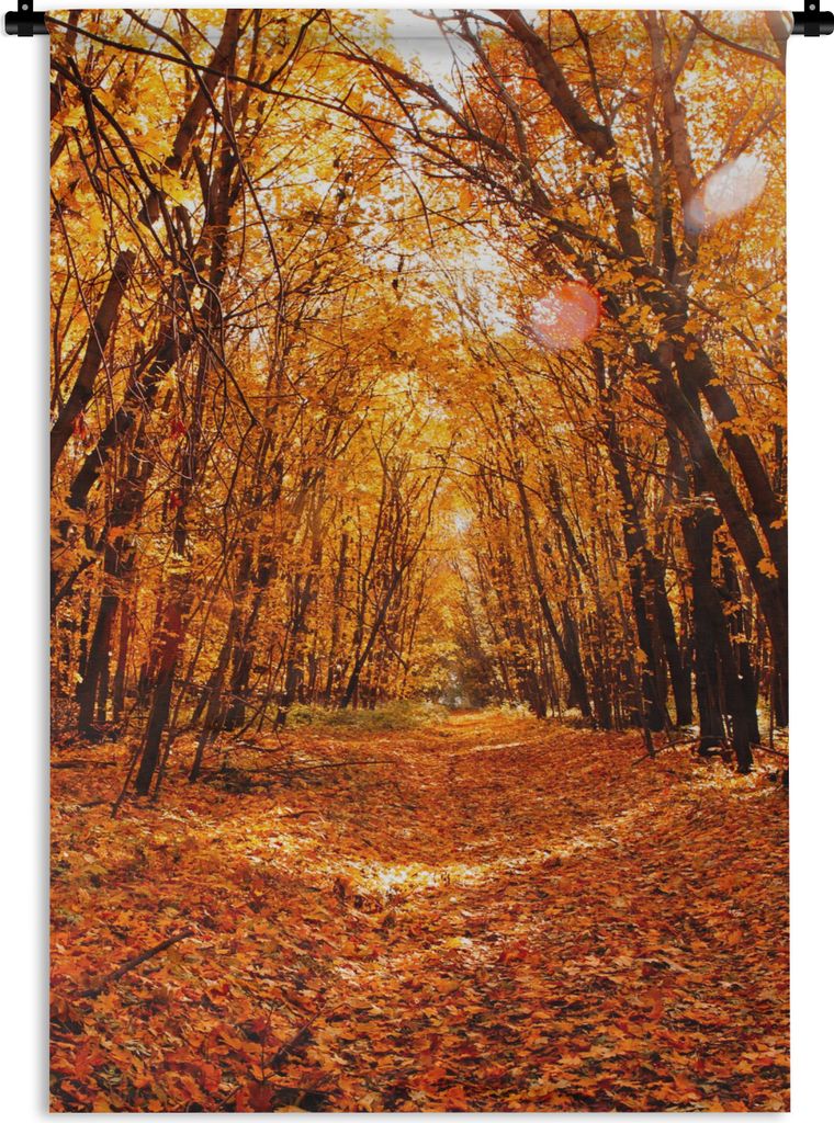 MuchoWow Wandteppich Wandbehang Herbst - Wald - Laub - Jahreszeiten 90x135 cm Tapisserie Dekoration Wandtuch - Baumwolle - Wandskulptur