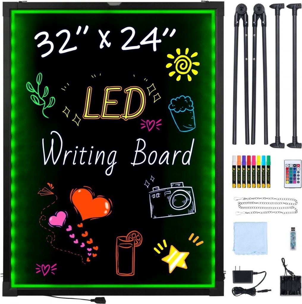 LED-Nachrichtentafel - Beleuchtete Schreibtafel - Löschbare Lichttafel 598x798mm - Perfekt für Werbung und Informationen