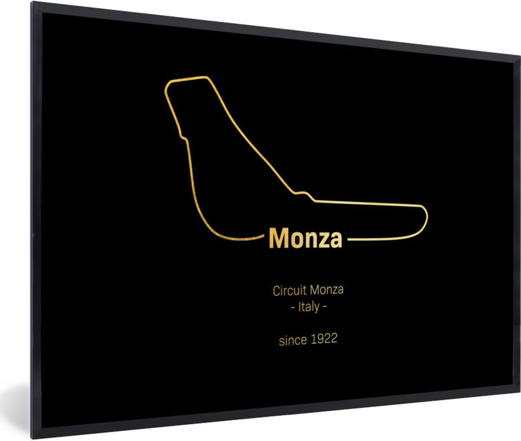 MuchoWow Gerahmtes Poster Monza - Formel 1 - Rennstrecke 90x60 cm - Poster mit Schwarzem Bilderrahmen Wandposter Rahmen Foto Bilder - Fotorahmen ...