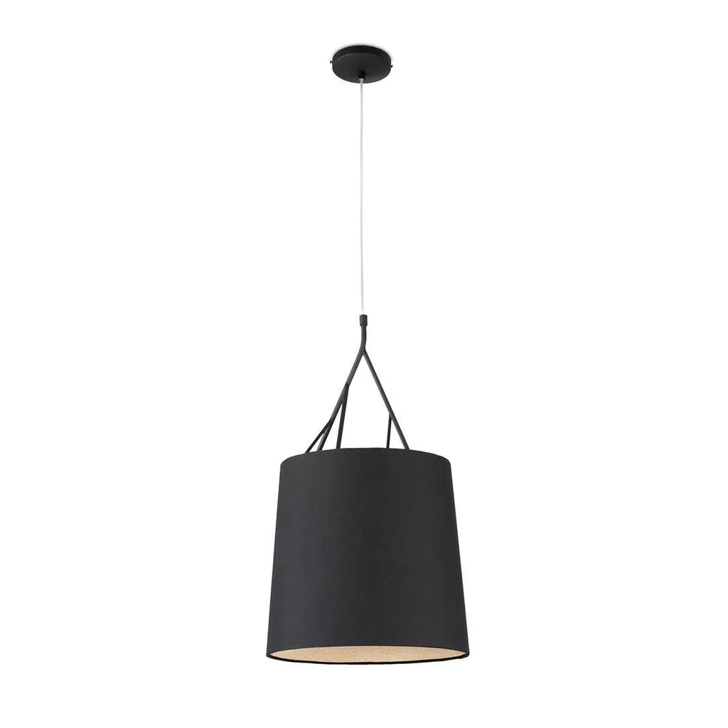 Arbre Noir Lampe à Suspendre 1 Ampoule - Luminaire Design en Métal Noir