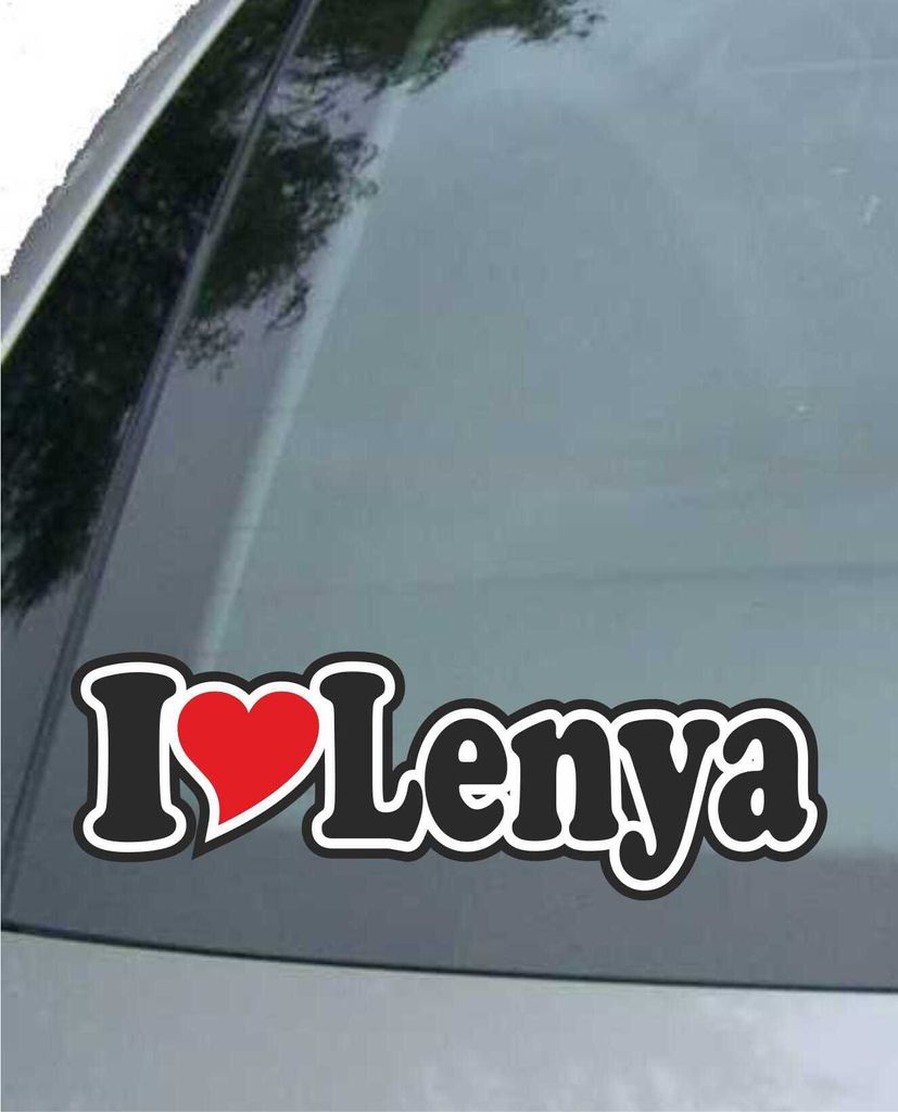 INDIGOS UG - Aufkleber / Autoaufkleber - I Love Heart - Ich liebe mit Herz 15 cm - I LOVE Lenya - Auto LKW Truck - Sticker mit Namen vom Mann Frau ...